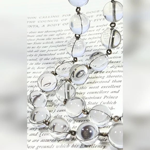 GORGEOUS Early Deco Era Wire Wrapped Pools Of Light Rock Crystal Necklace - Picture 7 of 10